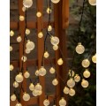 Solární LED světelný řetěz Bubble 9,35 m černý/teplá bílá