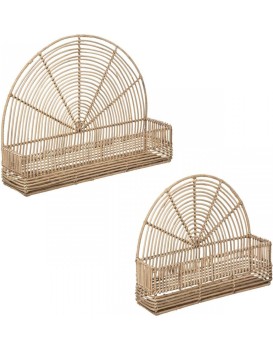 Sada 2 ks nástěnných polic SHELLY ratan