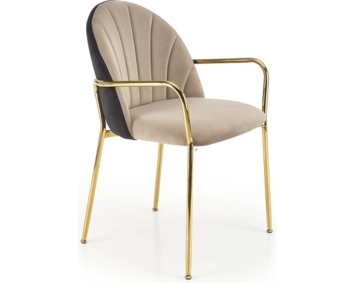 Čalúnené jedálenské kreslo KLOE béžové/čierne