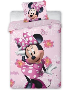 Detské bavlnené obliečky Fisa Minnie Mouse 140x200 cm + 70x90 cm ružové