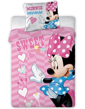 Detské bavlnené obliečky Nook Minnie Mouse 100x135 cm + 40x60 cm ružové