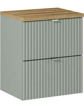 Závesná skrinka Line Reed Green s doskou 50 cm zelená/dub evoke