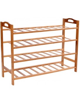 Skrinka na topánky na 12 párov – bambus – 4 police