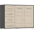 Komoda FRIDA 01 135 cm dub sonoma/sivá