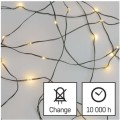 Vánoční LED řetěz Nanos zelený s časovačem 4 m teplá bílá