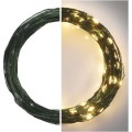 Vánoční LED řetěz Nanos zelený s časovačem 15 m teplá bílá