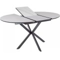 Jedálenský rozkladací stôl Gaston 100/135 cm keramika biely mramor/čierny