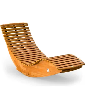 Skladacie hojdacie záhradné ležadlo Rocky z akáciového dreva hnedé