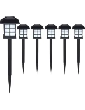 Sada 6 ks solárnych LED lámp Patyway čierna/studená biela