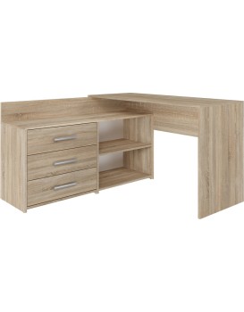 Rohový písací stôl + komoda DANY ľavý dub sonoma