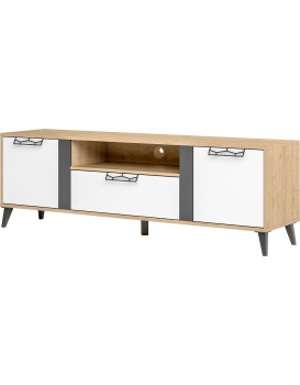 TV stolík Moet 25 170 cm orech americký Jackson/biely/grafit