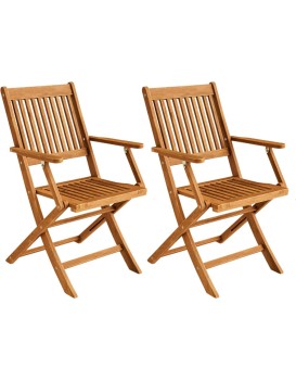 Sada 2 ks skládacích zahradních židlí Sydno z masivu akácie hnědá