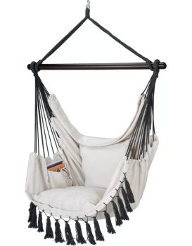 Závesné hojdacie kreslo Alex krémové