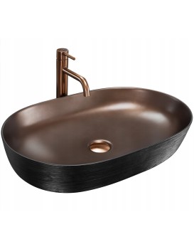 Umyvadlo na desku Rea Cleo měď/černé