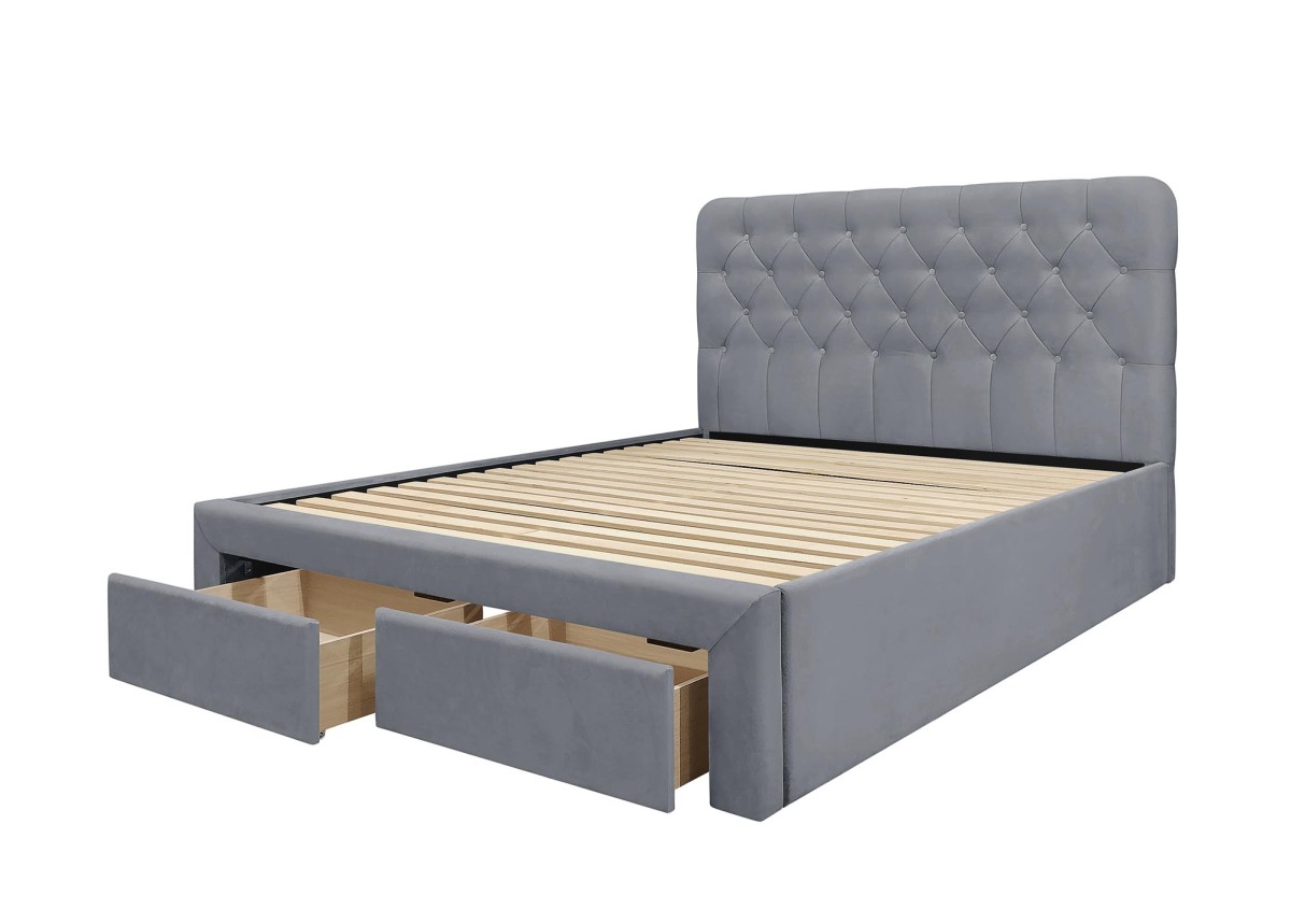 HALMAR Čalouněná postel MARISOL se zásuvkami 160x200 popelavě šedá