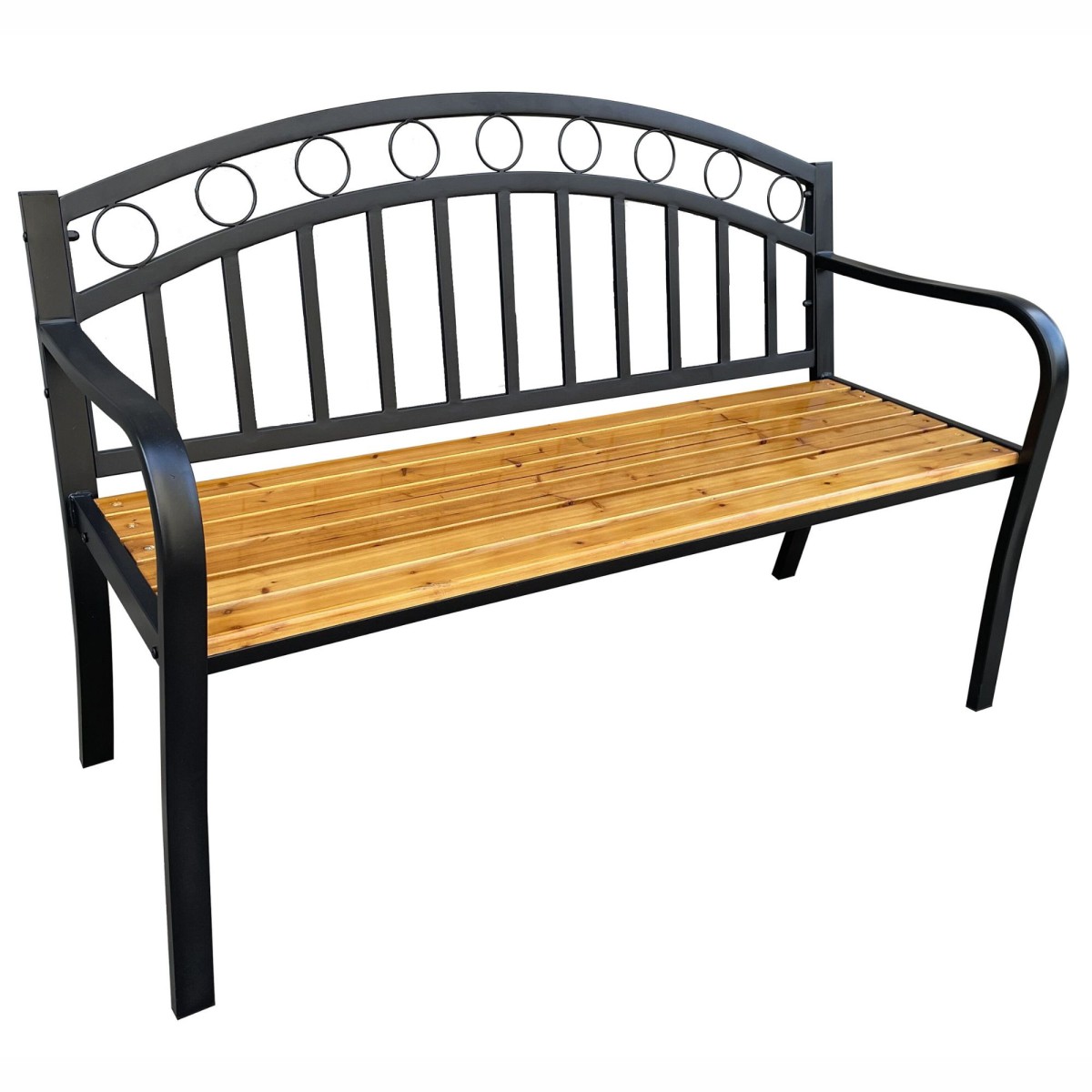 E-shop Zahradní lavička ARUM černá/jedlové dřevo
