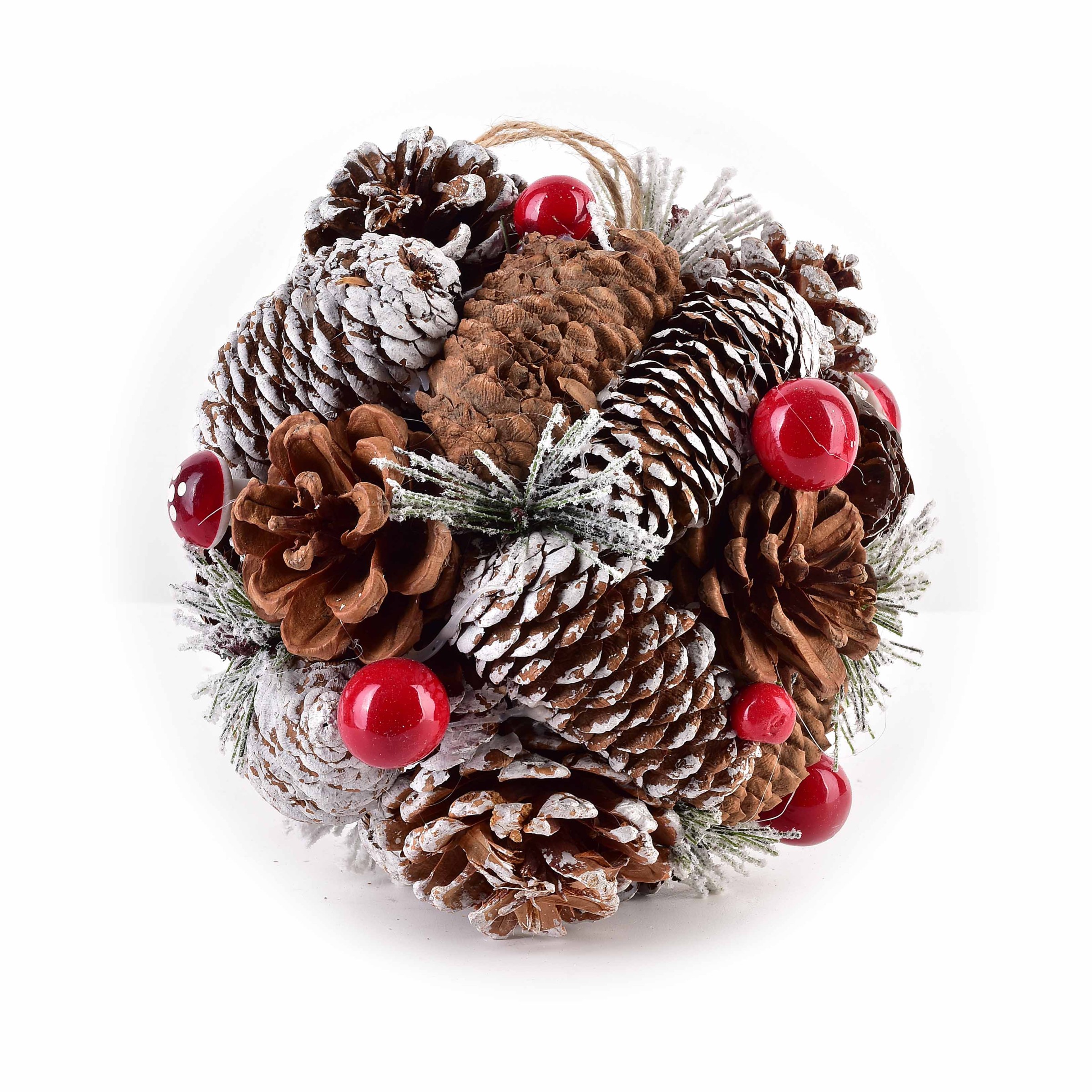 Mondex Since 1986 Vánoční závěsná kulová dekorace SANTA LILA 15 cm přírodní